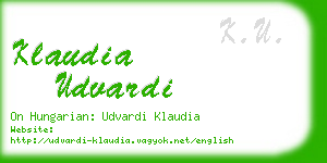 klaudia udvardi business card